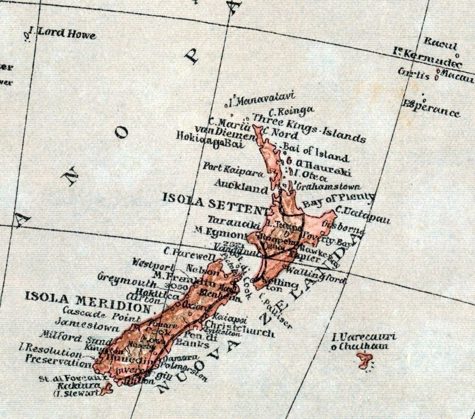 1907 年イタリアのオーストラリアとニュージーランドのアンティーク