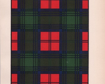 1906 Antique Scottish Tartan Print of Clan Lindsay - Clans and Septs of Scotland - LDN