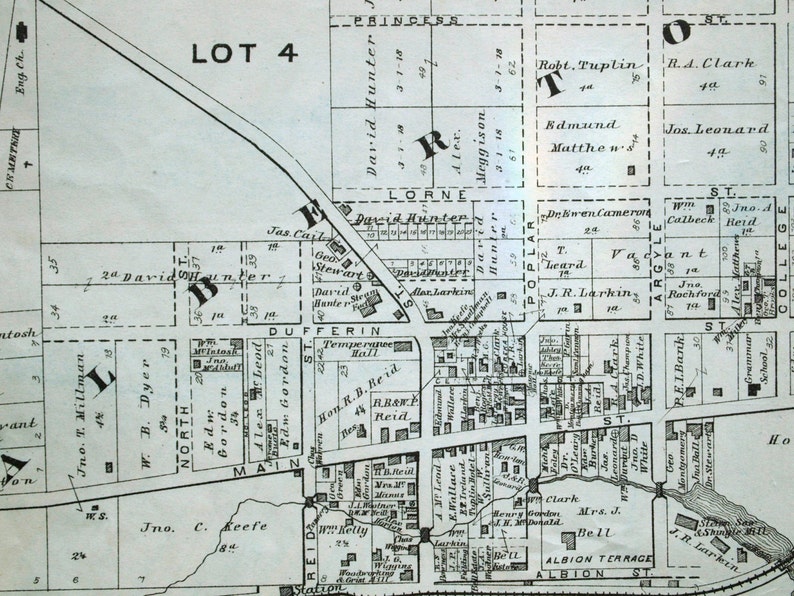1880 Large Rare Handcoloured Vintage Map of Alberton Lots 4 Etsy