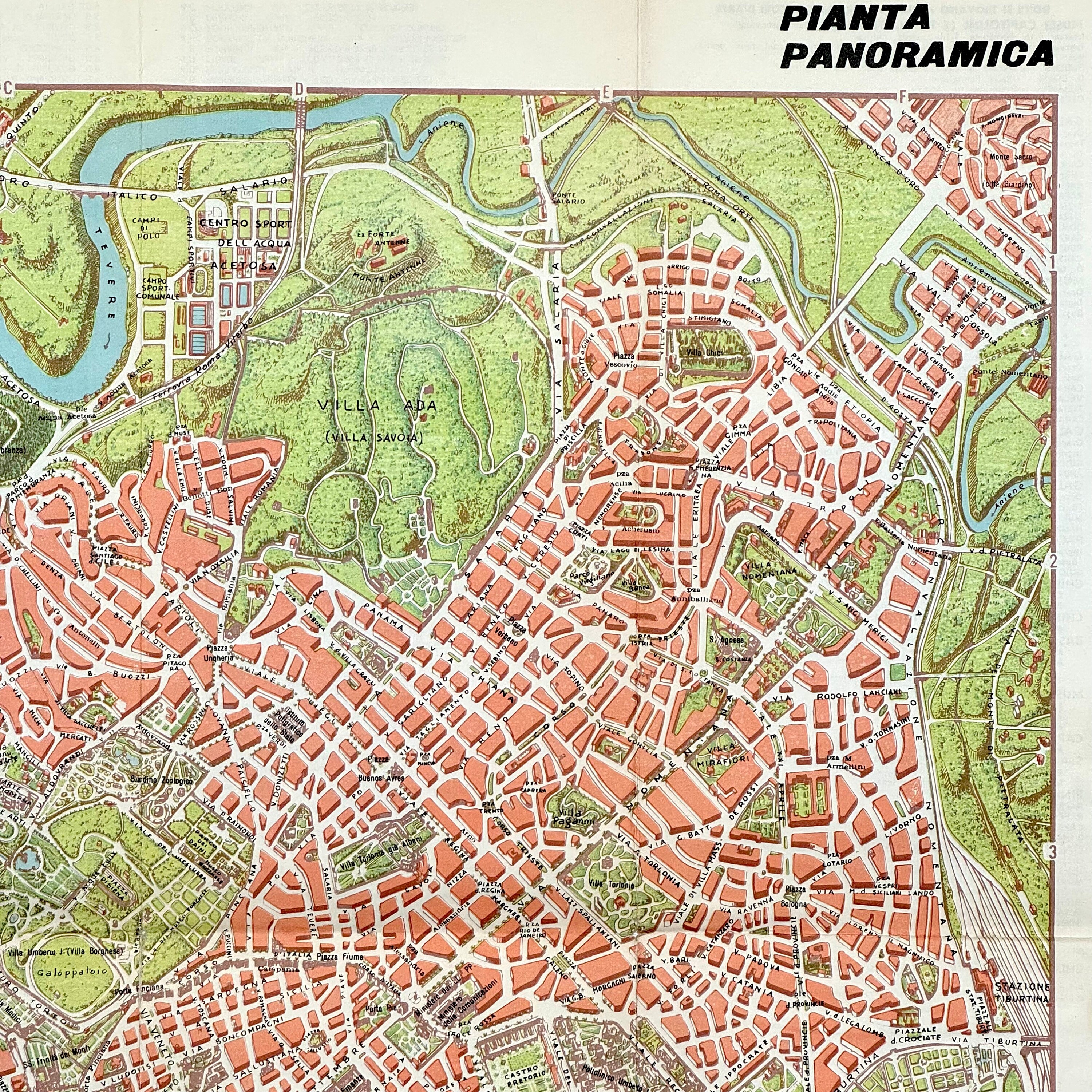 ローマ、イタリア - 1962 年ヴィンテージ ポスターサイズの地図 - Etsy