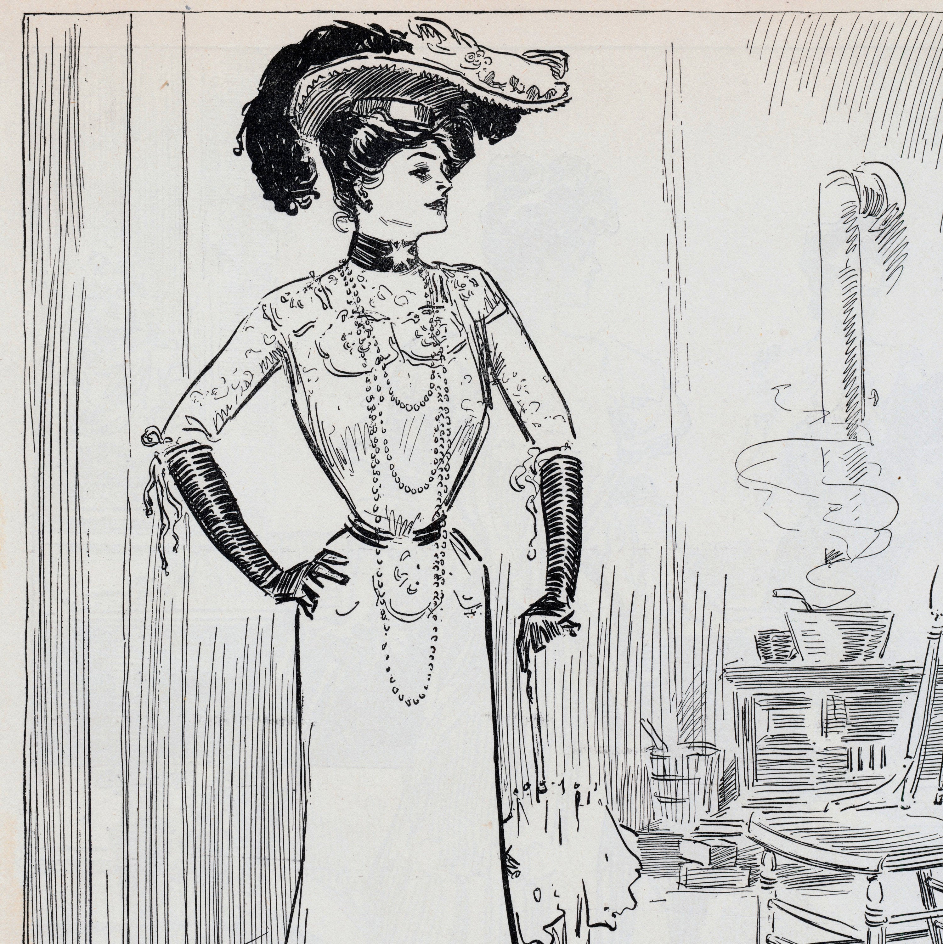 1906 Antique Gibson Girl Print the Chorus Girl's Visit - Etsy