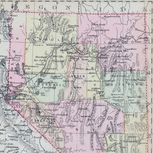 Carte ancienne du Nevada de 1901