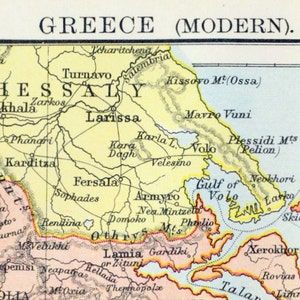 Antike Karte des modernen Griechenlands - Publiziert 1880