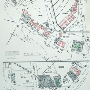 1964 Vintage Karte von West Toronto - Old Mill - Bloor West - Swansea - Versicherung Maps - Blatt 1243 und 1244