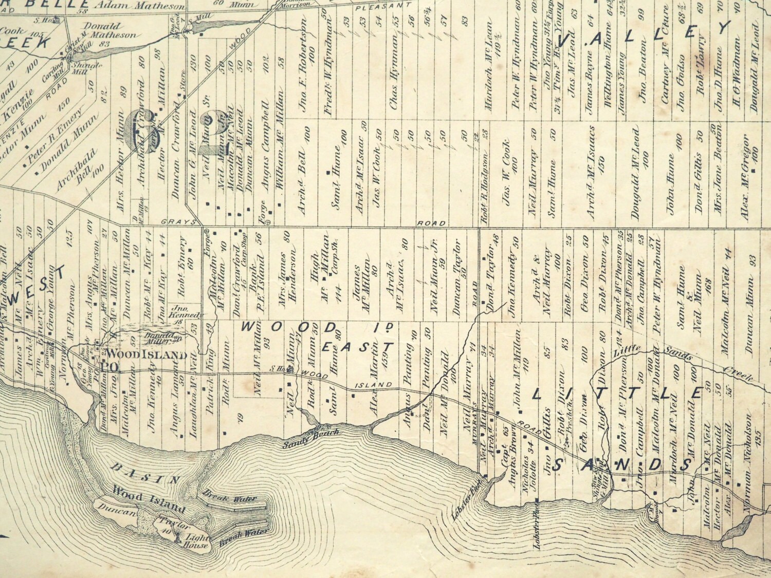 1880 Antique Map of Prince Edward Island Lots 60 and 62 Etsy Canada