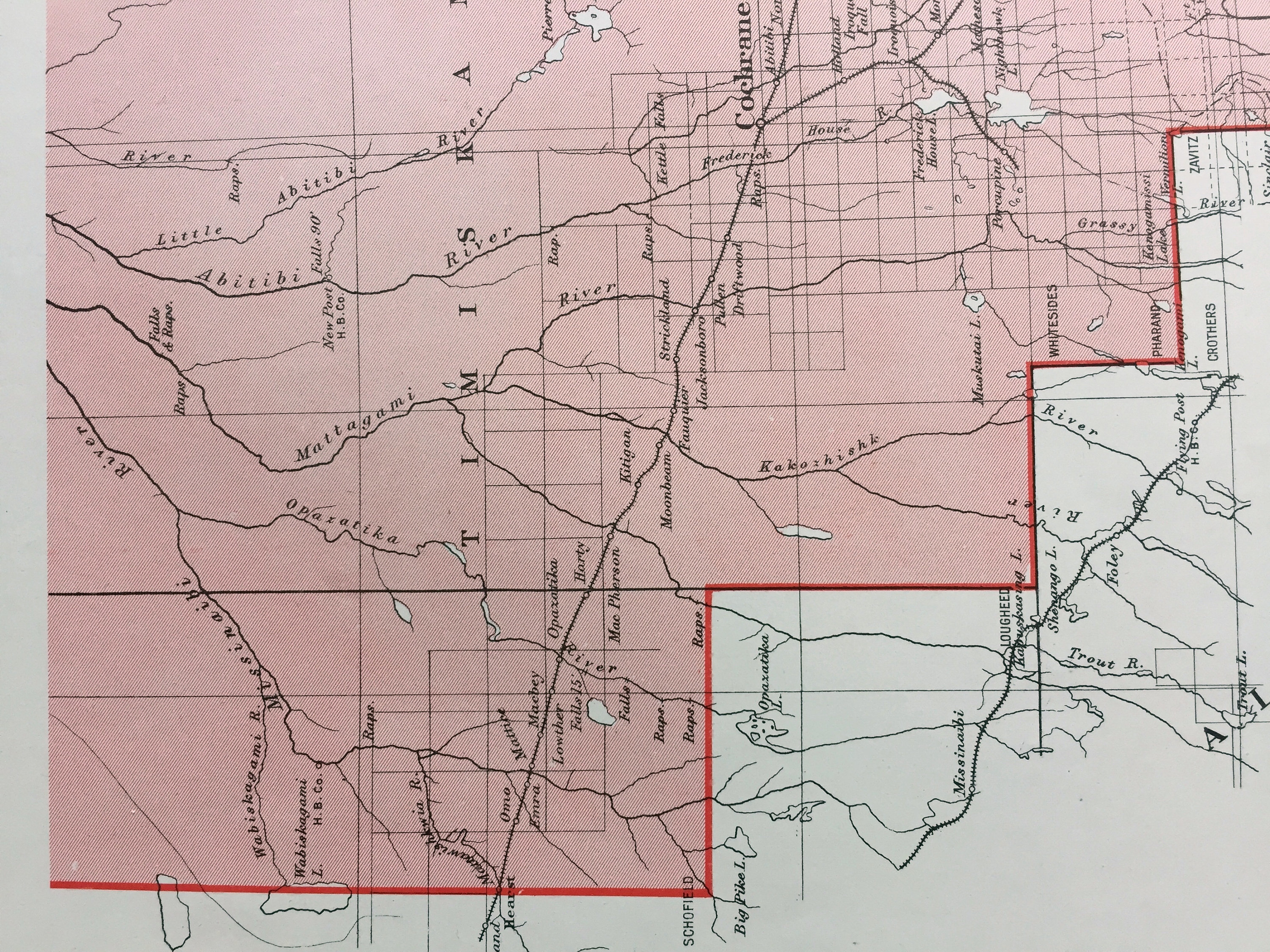 Timiskaming District 1915 Antique Map of Timiskaming, Ontario - Vintage Electoral District ...