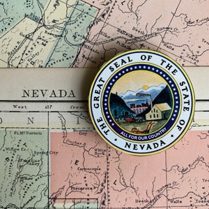 Carte ancienne du Nevada de 1884, carte vintage/avec encart de l'ancienne carte de Carson City des années 1800/Las Vegas Reno