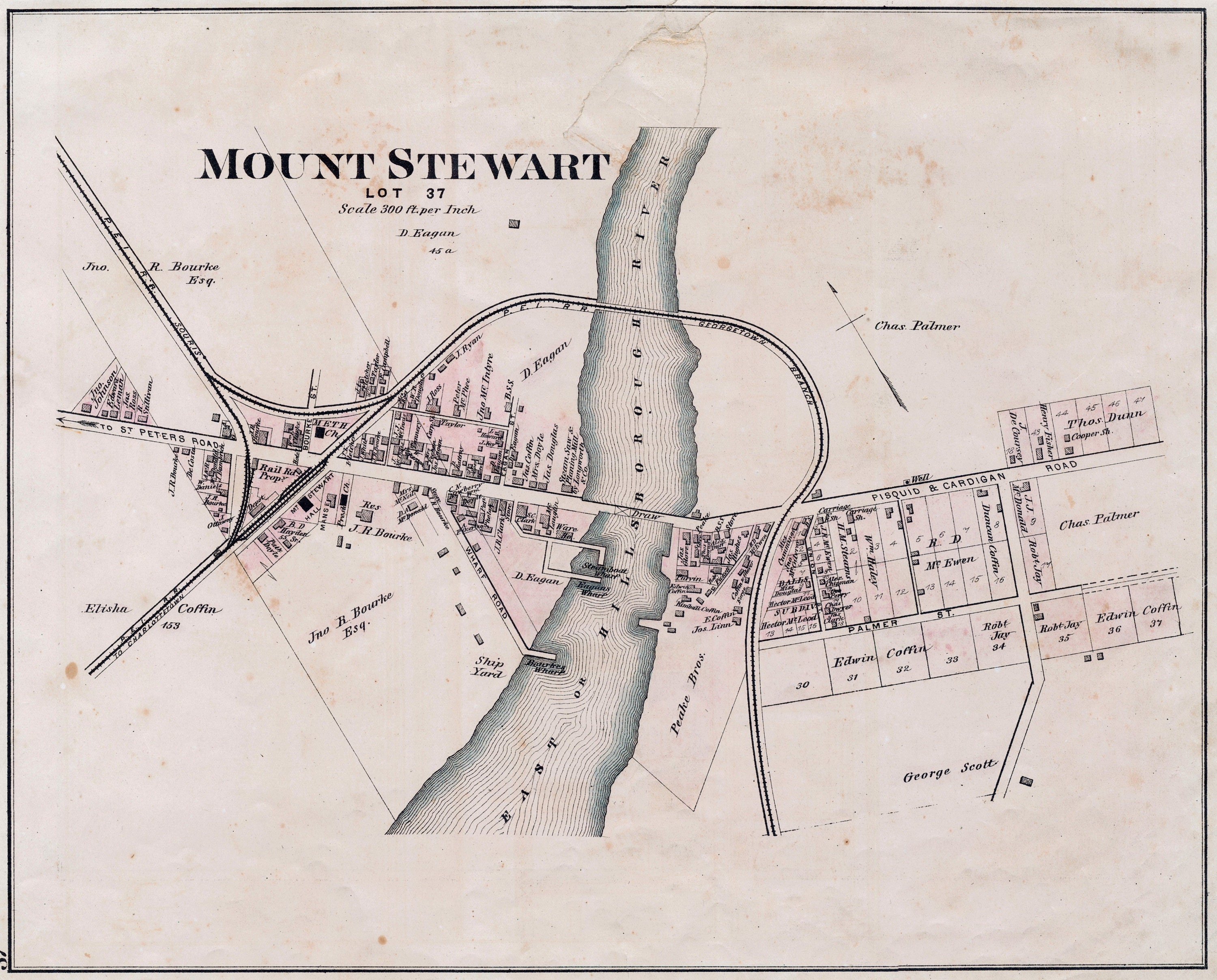 1880 Large Rare Handcoloured Antique Map of Mount Stewart Etsy UK