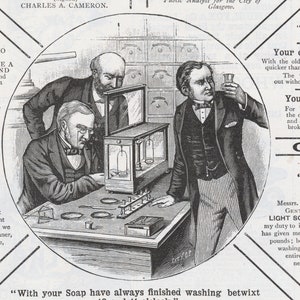 1889 Rare Antique Advertisement Engraving  for Sunlight Soap - Testimonials - Advert -