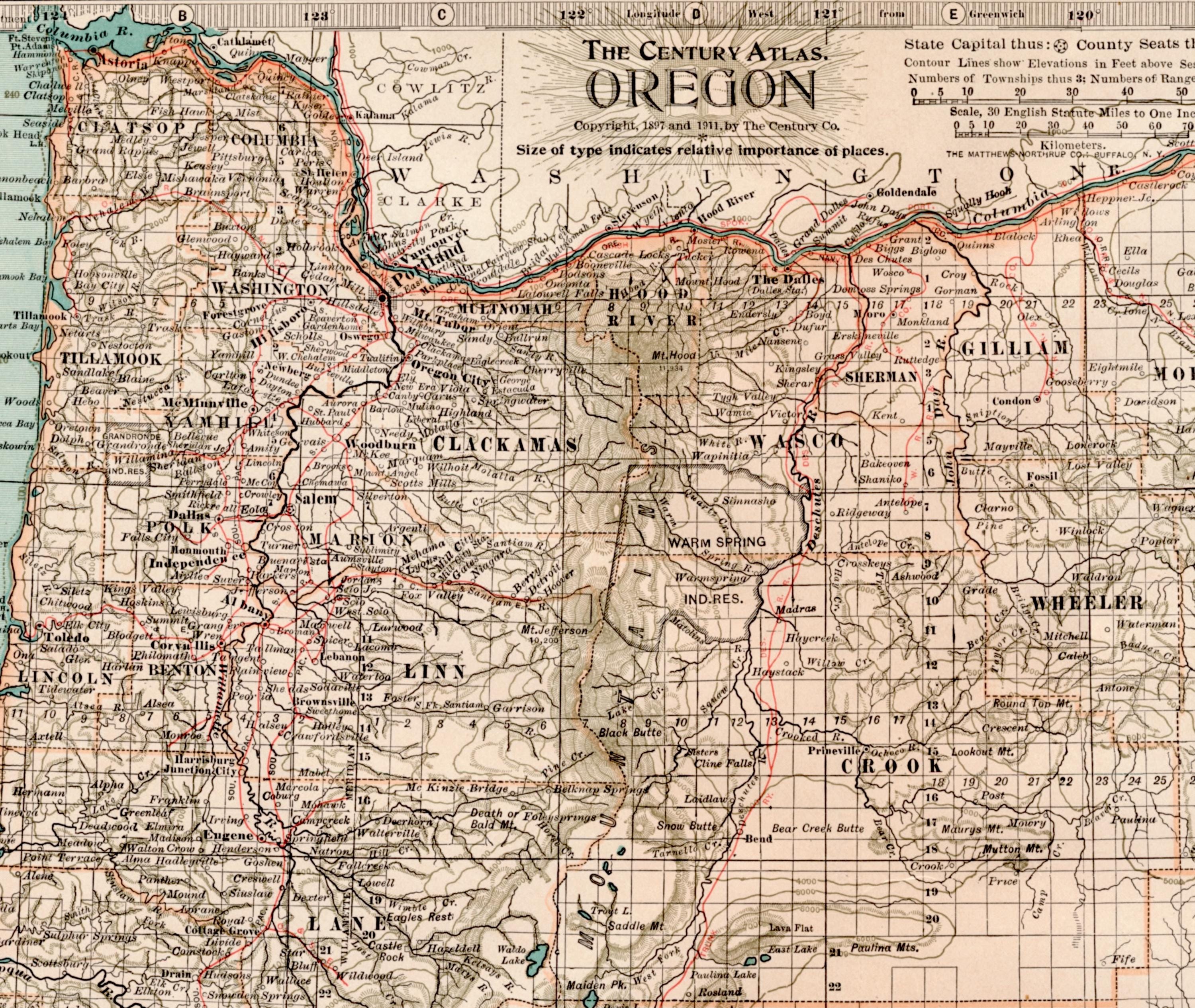 Antique Map of Oregon - 1911 Vintage Map - Etsy