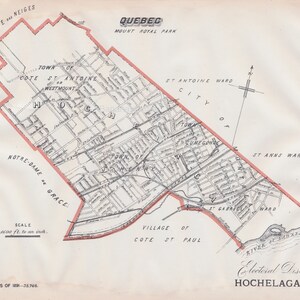 Carte ancienne d'Hochelaga, Montréal, Québec - Carte électorale de 1895 - Westmount - Série It's Where You Live