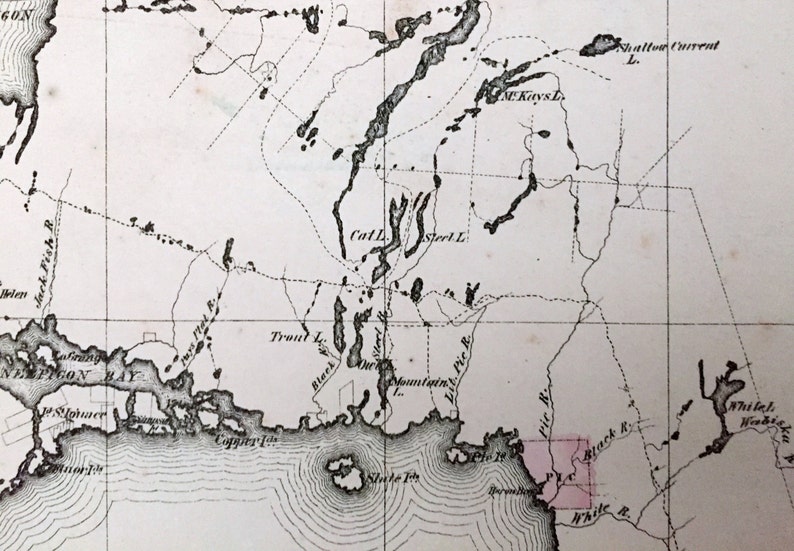 1875 Antique Map of Algoma District Western Part Ontario Etsy