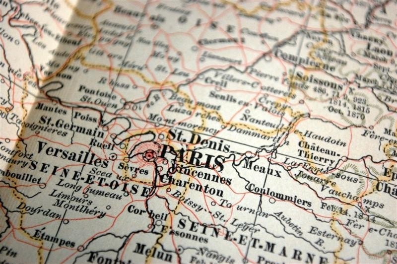 1902 北フランスのアンティーク地図 - パリの挿入図 - アンティーク
