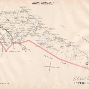 Ancienne carte d'Inverness, Nouvelle-Écosse - Carte électorale de 1895 - C'est là où vous habitez