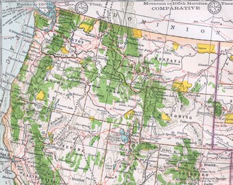 アメリカ合衆国全土のアンティーク地図 - 1913年発行 - Etsy 日本