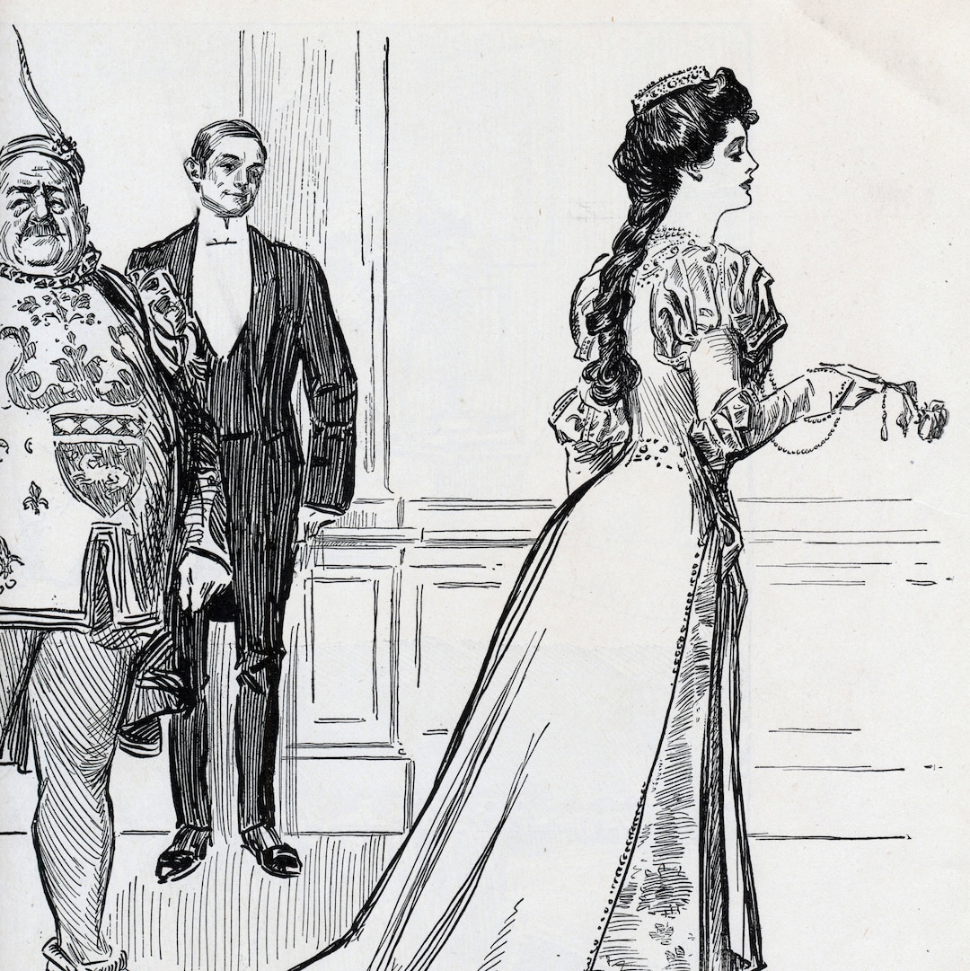 1906 Antique Gibson Girl Print - She Goes to the Fancy Ball as "juliet ...