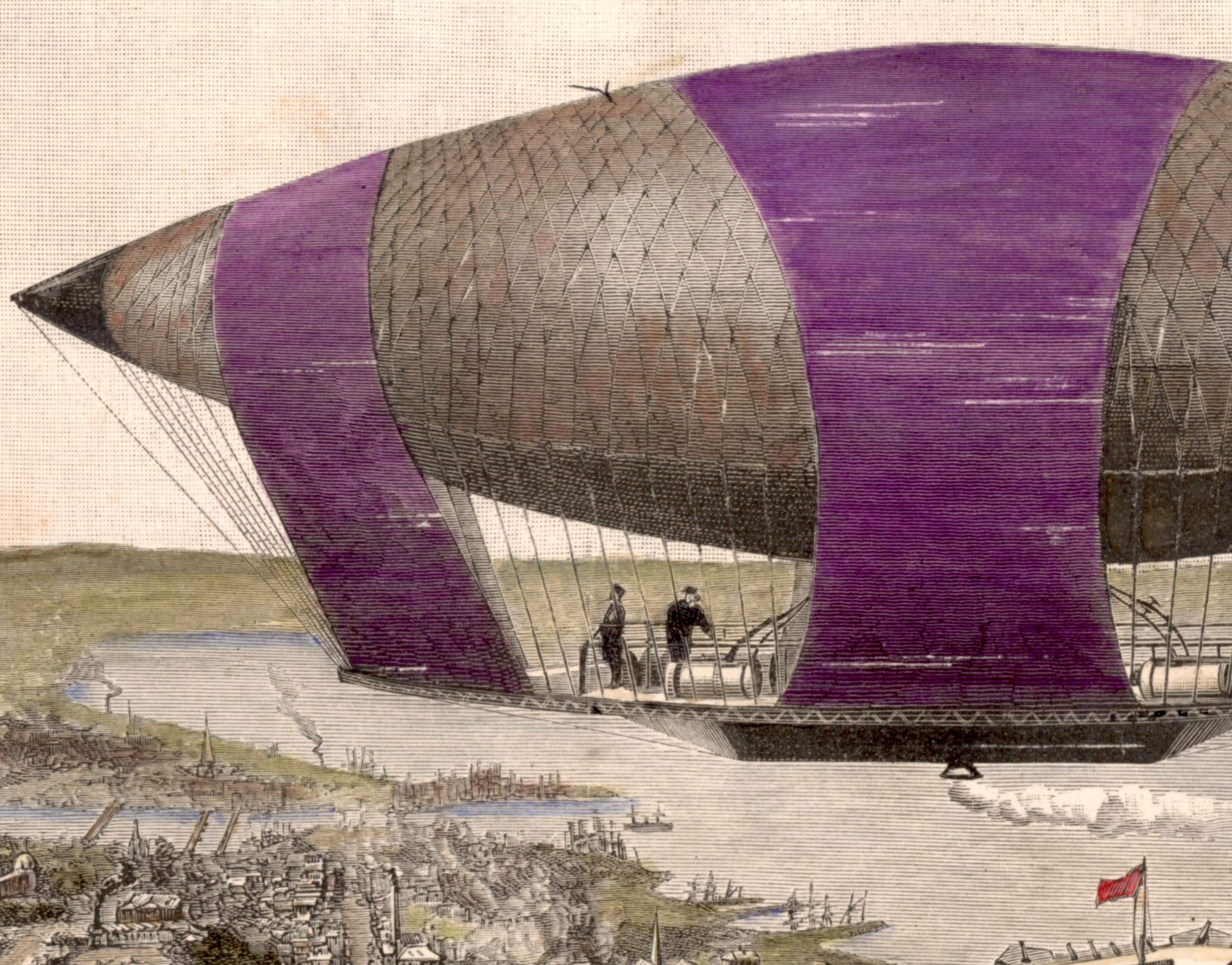 1885 Rare Handcoloured Antique Print of a New American Navigable War ...