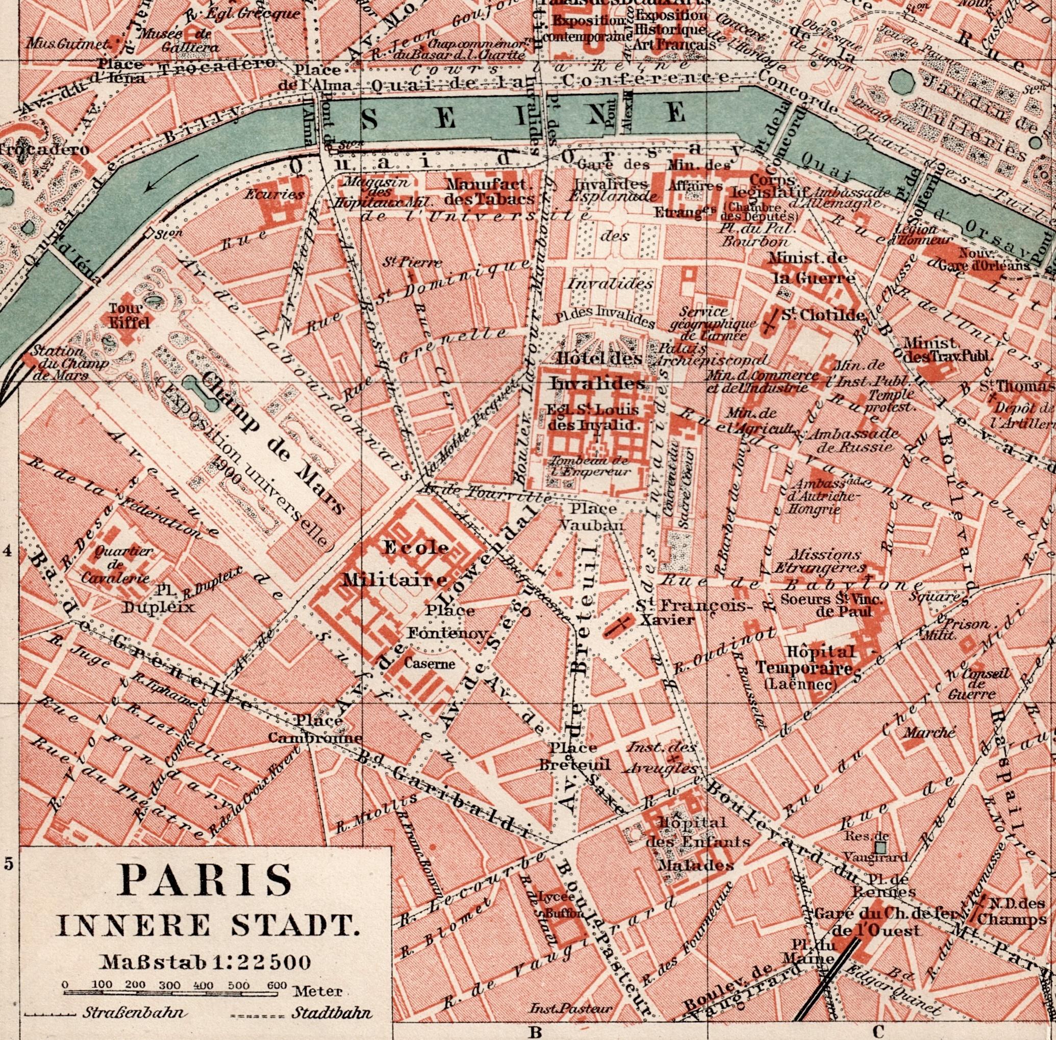 パリ地図 - 1895年 フランス、パリのアンティーク市街地図 - Etsy 日本