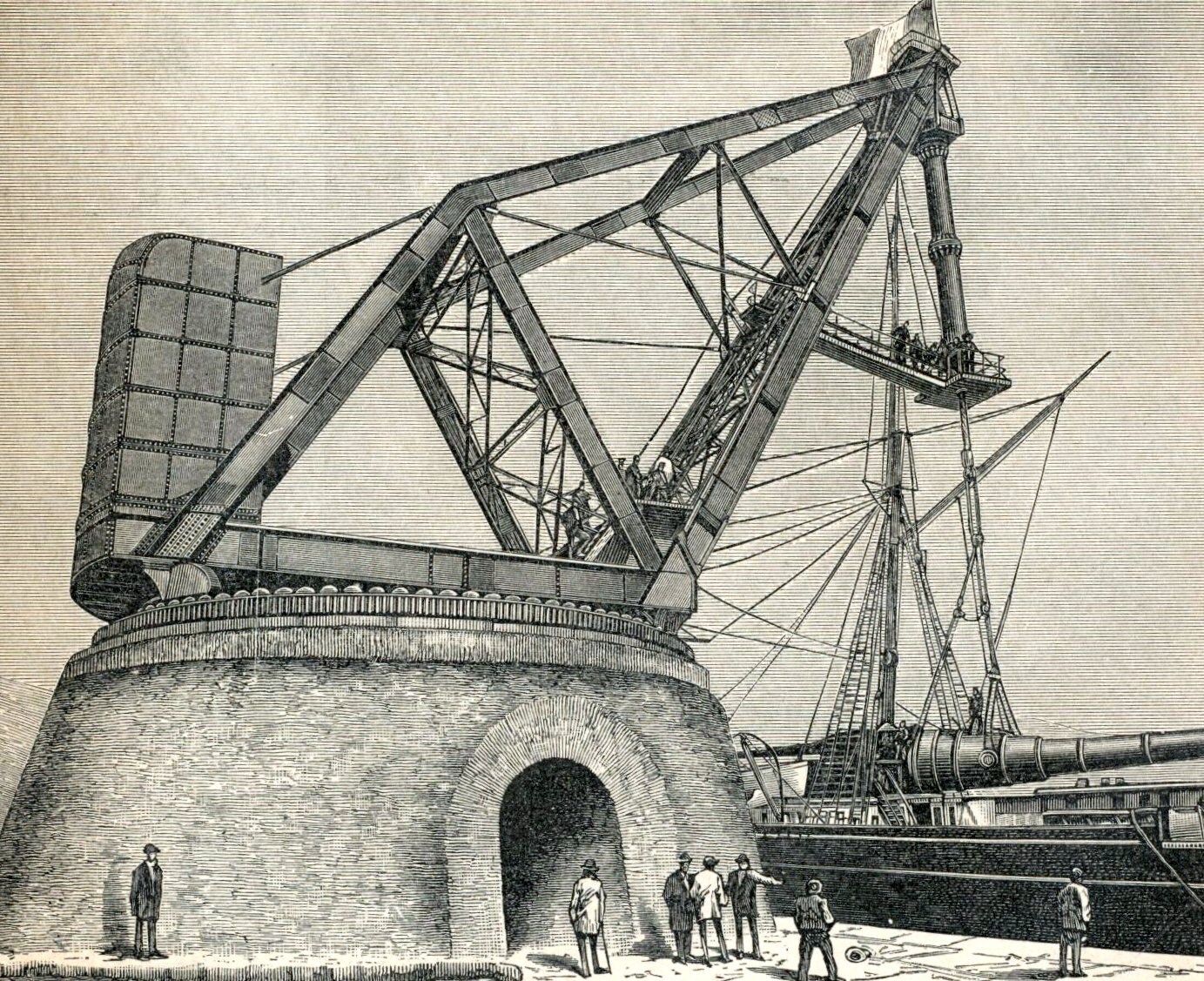 1894 Deutsche antike Gravierung von Kränen | Etsy