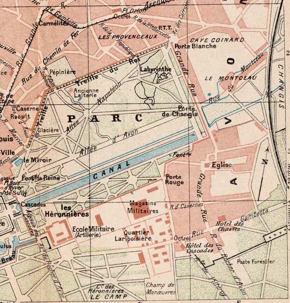 ★雰囲気◎★【フランス古物】アンティーク マップ / プリヴァの古地図 1929年製、フランス、フォンテーヌブローのアンティーク地図 - Etsy 日本