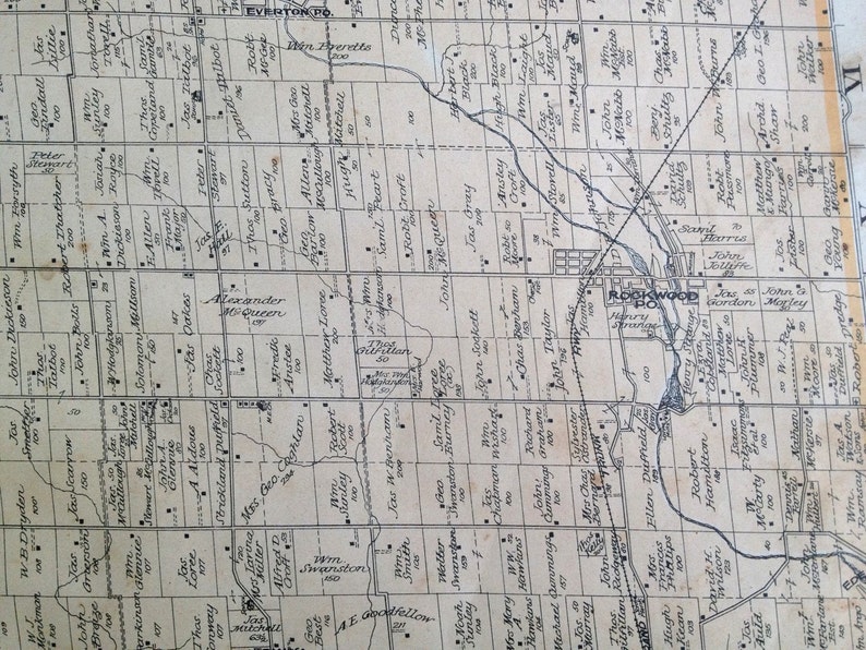Antique Map of Eramosa Township Wellington County Ontario Etsy Canada