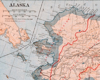 1921 Antique Map of Alaska
