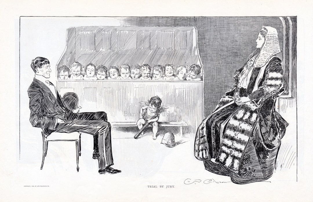 Gibson Girl - Trial by Cupid - Humorous 1906 Antique Charles Dana ...