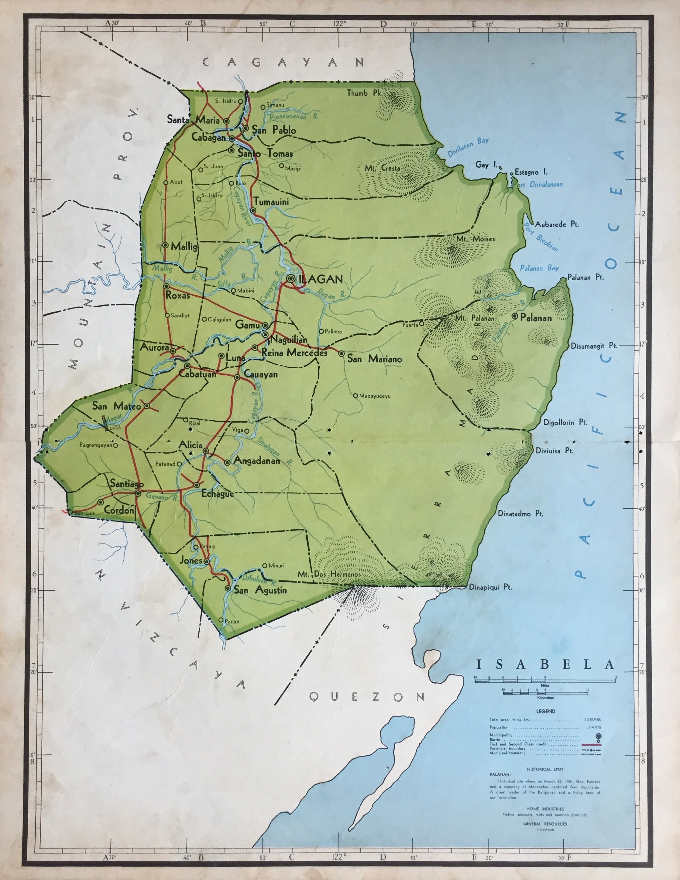 San Isidro Isabela Map Large Vintage Map Of Isabela Philippines 1959 Very Rare Map | Etsy Ireland