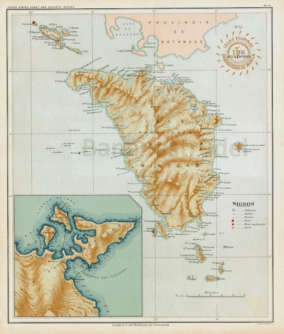 洋服通販 - 新作アイテムを the of Map Antique Rare 1900 Island Philippines Mindoro, of 絵画