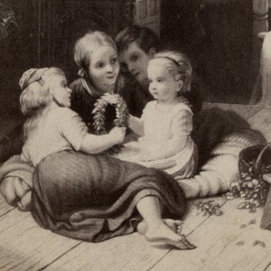 1860s - 1870s Antique CDV Photograph. Infant's Coronet