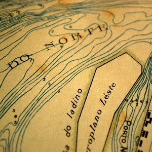 Petite et belle carte beige de 1922 de la Planta do Porto do Rio Grande, Brésil - Cartes anciennes - Cartes anciennes du Rio Grande