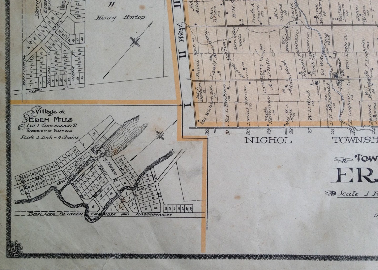 Antique Map of Eramosa Township Wellington County Ontario Etsy