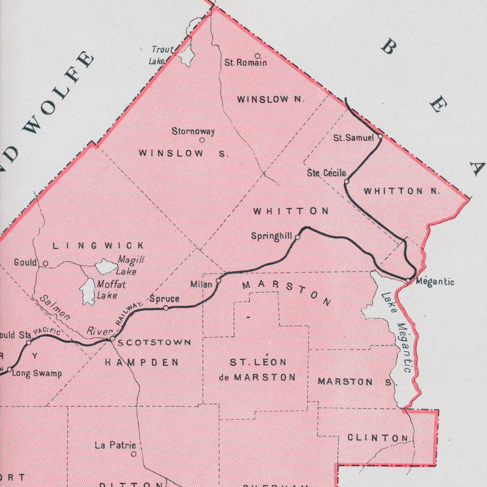 Antique Map of Compton Quebec Canada 1915 Vintage Etsy