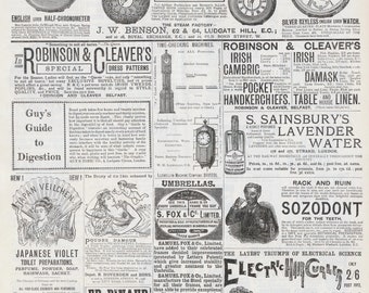 Page of Victorian Advertisements - Back-to-back Ad Pages from 1890 - October 25, 1890