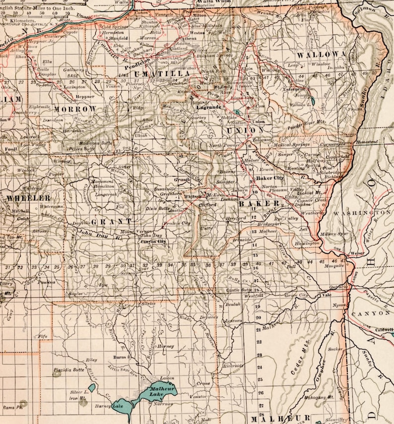 Antique Map of Oregon - 1911 Vintage Map - Etsy