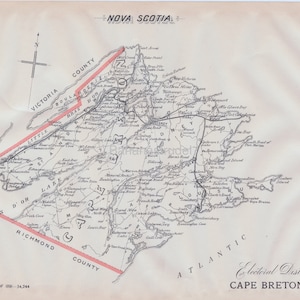 Antike Karte von Cape Breton, Nova Scotia - 1895 Electoral Map - It's Where You Live