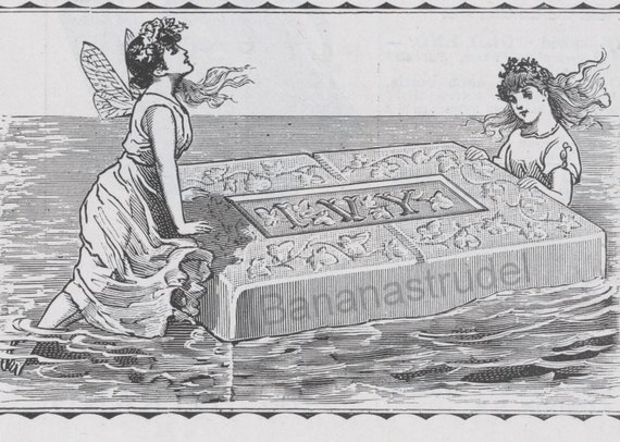 1889 Seltene antike Werbung fr Efeu-Seife - Es schwimmt auf dem Wasser! -  Schwarz und Wei - Etsy.de