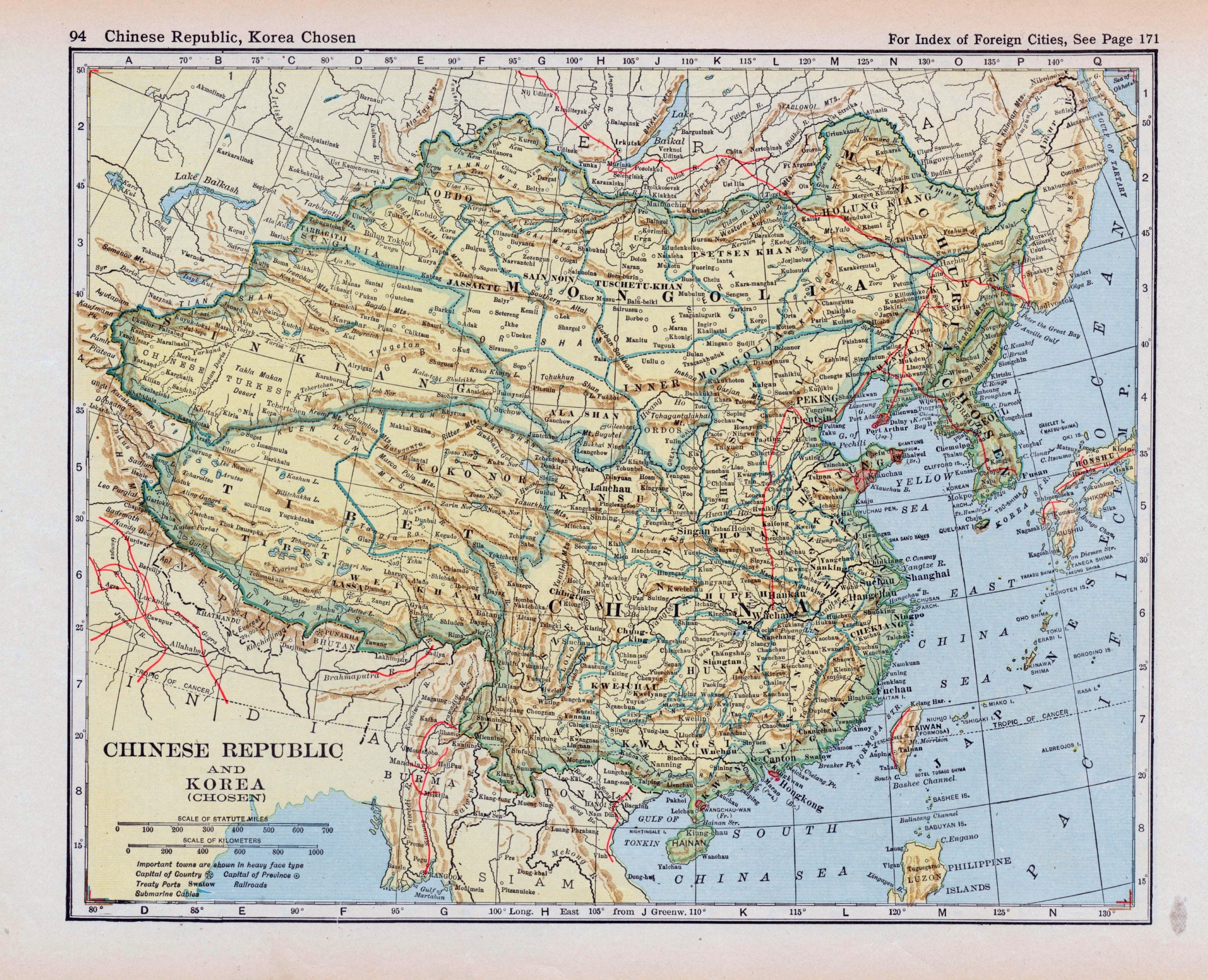 当店の記念日 Map Antique 1921 of Tibet - Korea and Republic Chinese the 古地図