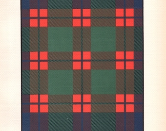 1906 Antique Scottish Tartan Print Set – Clan Logan/MacLennan
