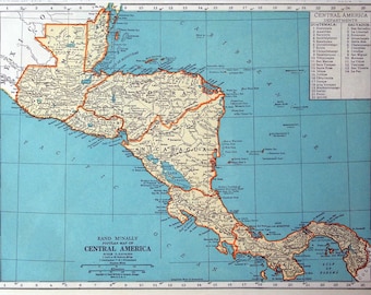 1937年中央アメリカのビンテージ地図 - ビンテージ中央アメリカ地図
