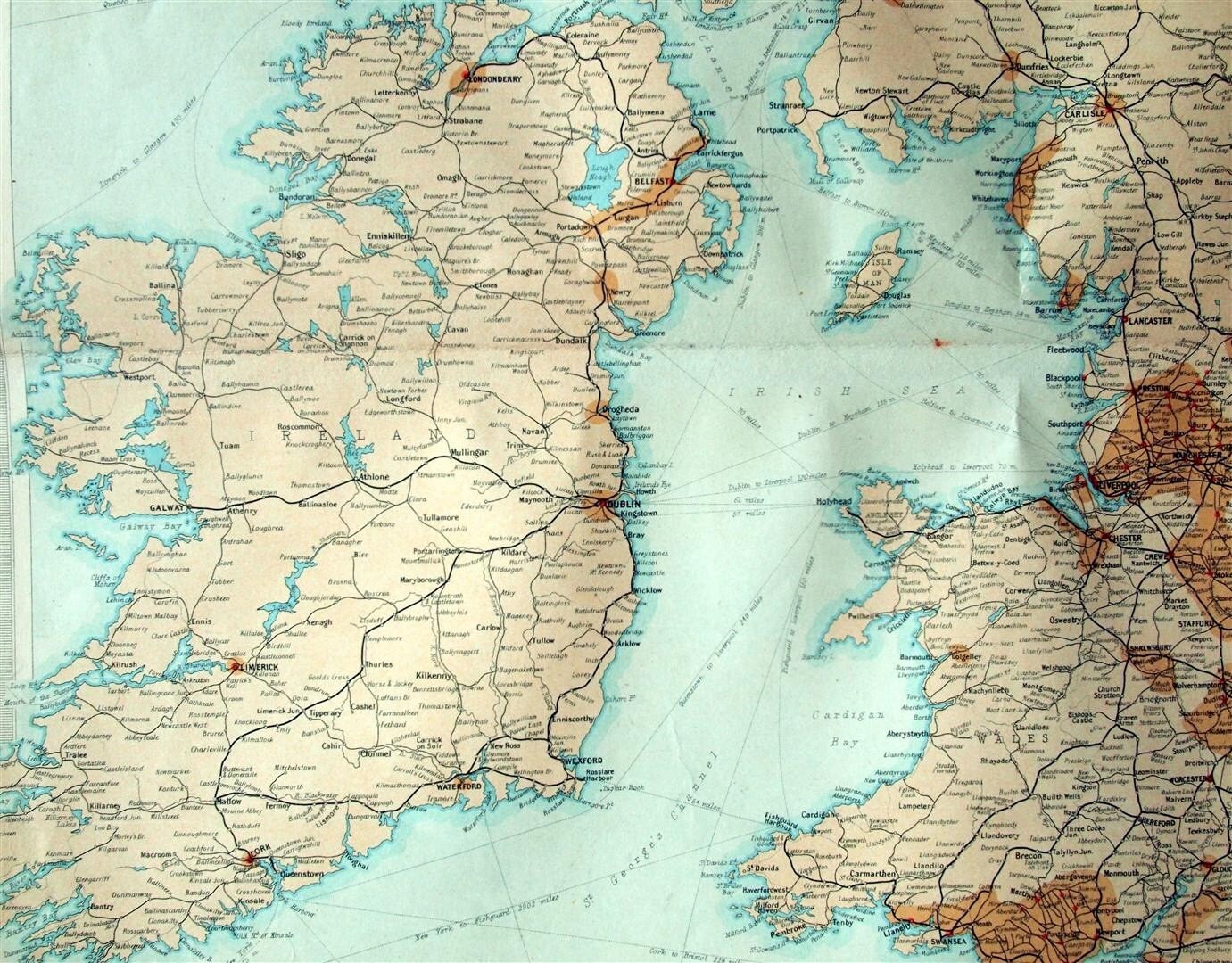 1922年 イギリス諸島のアンティーク地図 - イギリス諸島のアンティーク