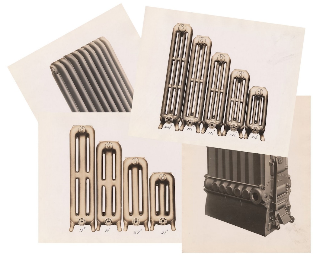 Antique Sepia Photographs of Old Radiators - Set of Four (4) Late 1800s ...