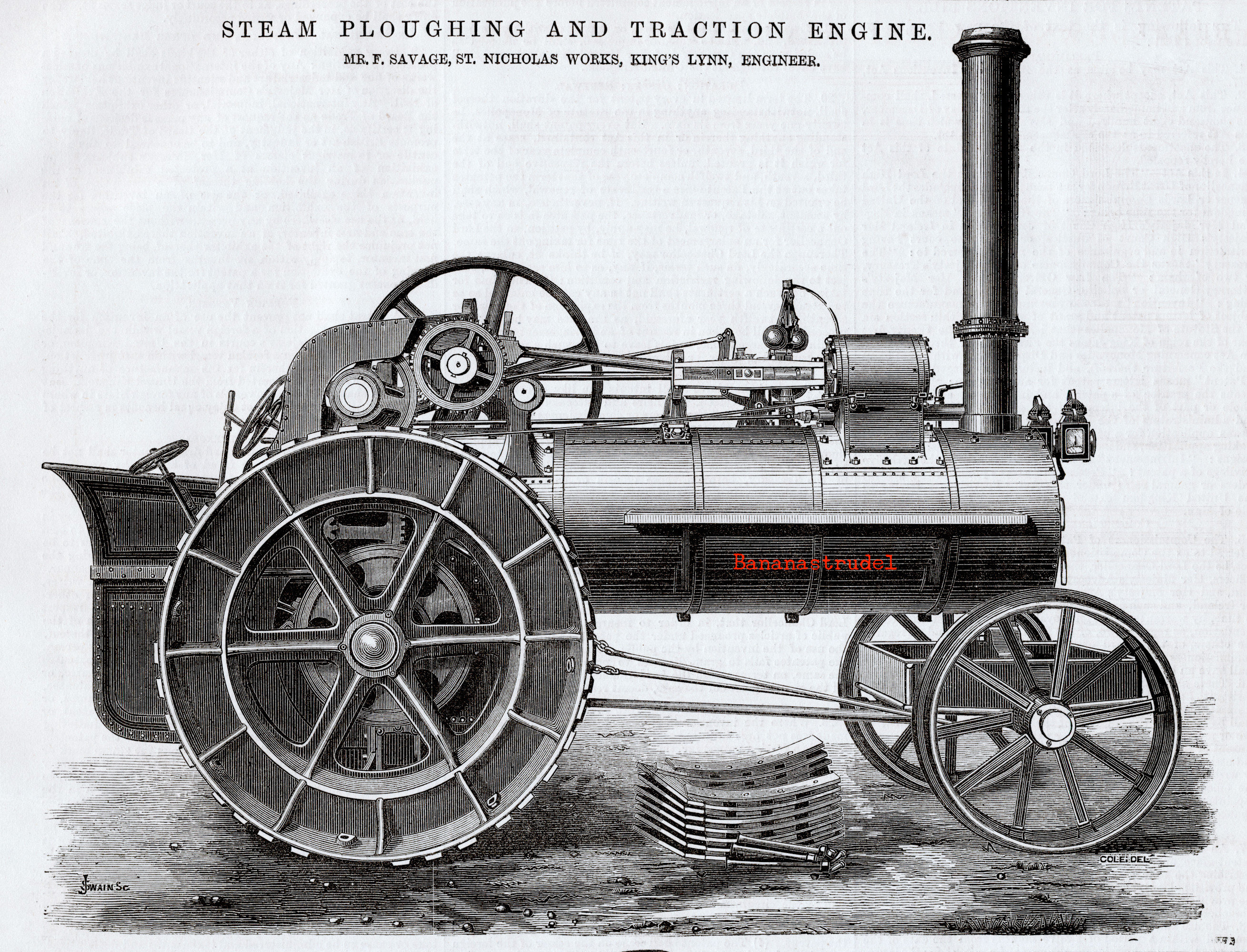 First Engine Strake First Steam Traction Engine