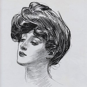 1907 Antique Gibson Girl Portrait Two Gibson Girls Untitled Gibson Portrait 13 image 3