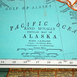 Carte ancienne de l'Alaska de 1937