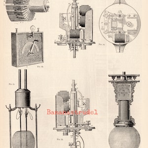 Antique Print of Electric Lighting - 1882 Engineering Drawing - November 24, 1882 - p500
