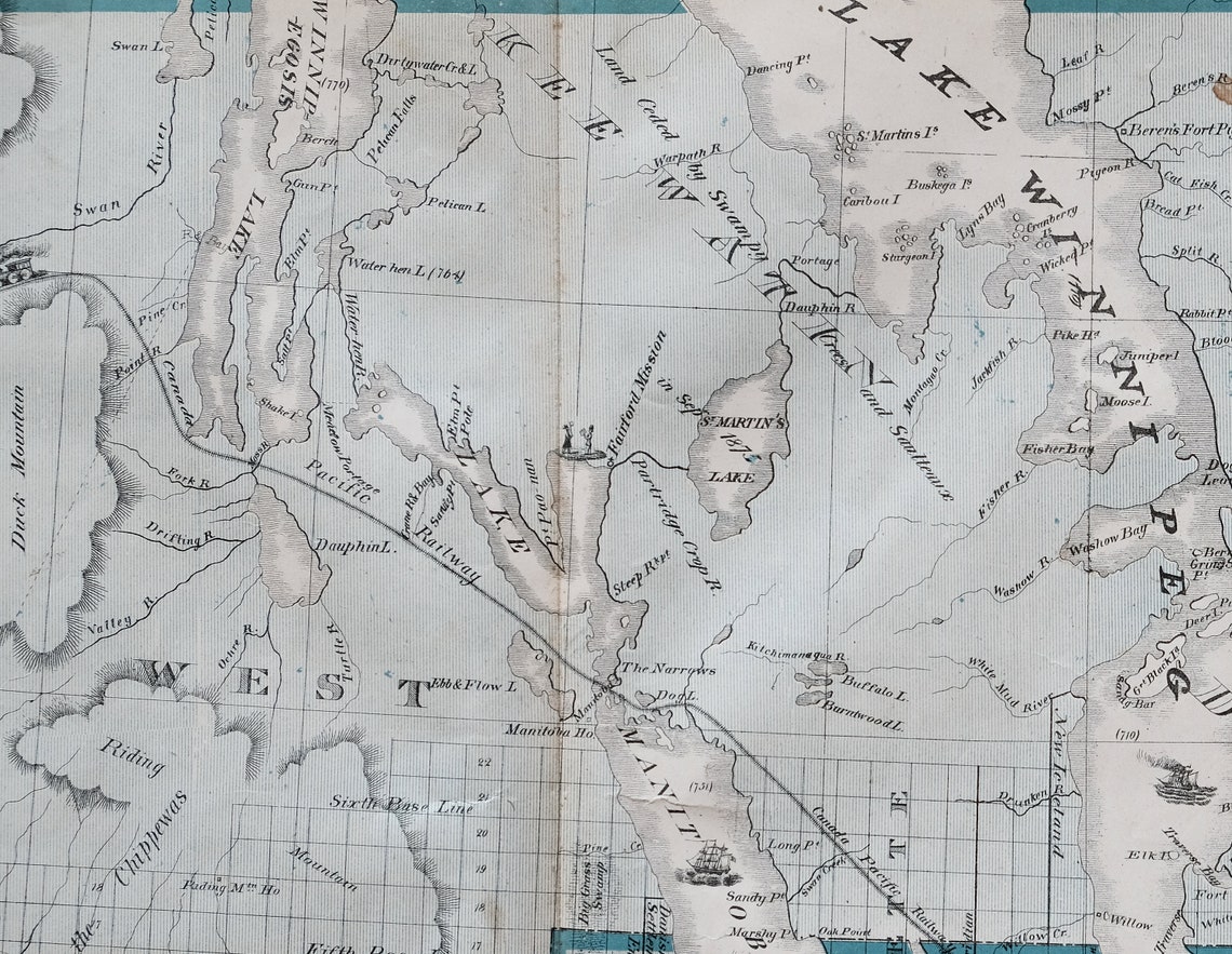 1878 Antique Map of Manitoba Keewatin Northwest Territory Etsy