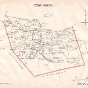 Ancienne carte de Pictou, Nouvelle-Écosse - Carte électorale de 1895 - C'est là où vous habitez