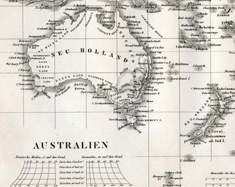 オーストラリアのアンティーク地図（別名ニューホランド