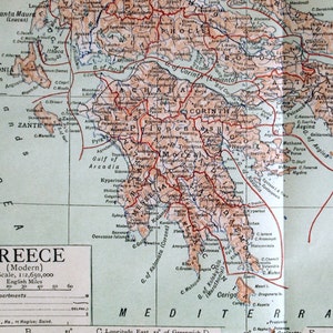 1911 Antike Karte von Griechenland (Modern)